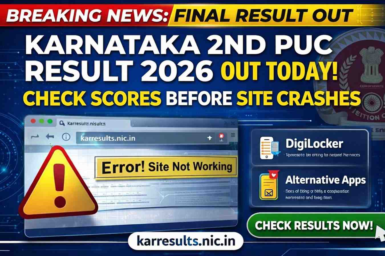 Karnataka 2nd PUC Result 2026