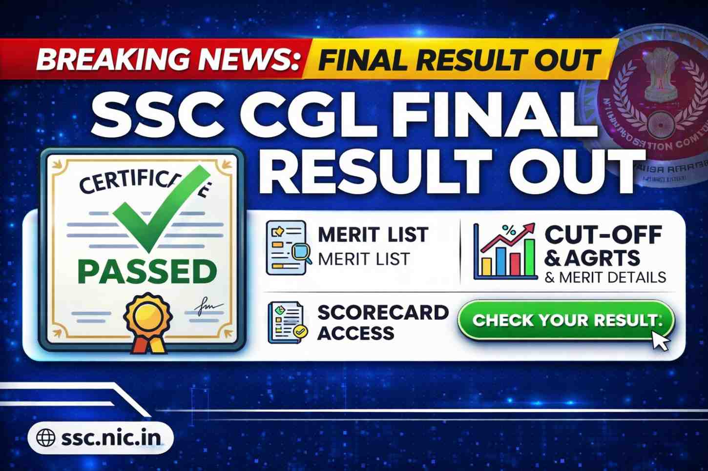 SSC CGL Final Result 2026